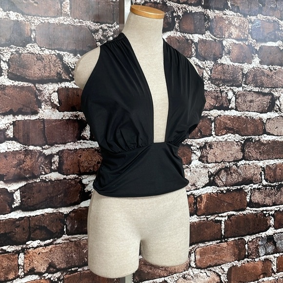 Vero Moda Top Women's Small Black Cropped Short Sleeve - Picture 9 of 15